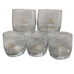 Crown Royal Reserve Whiskey Glass Set of 5 Barware Man Cave Scotch Tumbler Rocks